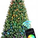 HOLLO STAR 7.5ft Prelit Christmas Tree, Multi-Color RGBW Lights | App Control, Artificial Christmas Tree with 396 LED Lights, 1542 Branch Tips, Metal Base, Easy Assembly for Home and Party