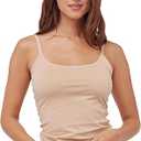 Pact Organic Cotton Women's Everyday Shelf Bra Camisole Champagne Size XS