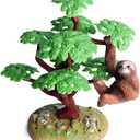 Sloth Figure and Model on Tree - Realistic Animal Figurines Desktop Decor, Set of 2
