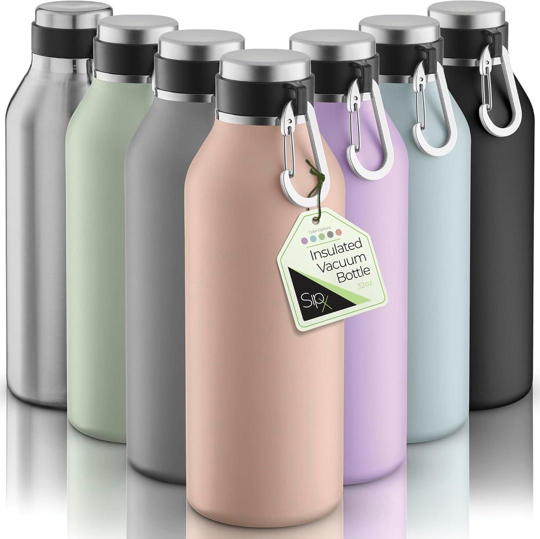 SipX Triple-Insulated Stainless Steel Water Bottle - 32oz. With Cover Lid, BPA-Free Reusable Insulated Water Bottle Keeps Cold For 24 Hours, (Pink)
