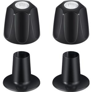 Metal Matte Black Shower Knob 2 Piece Replacement, Compatible with Price/Pfister Verve Tub Shower Handle, 2 Faucet Handle Trim Kit, for 12 Tooth 9.5mm Valve stem, Height 2.35 in Width 2.35 in