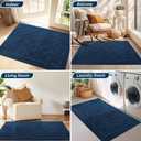 BEQHAUSE Dirt Trapper Door Mat 32" x 48", Doormat Non-Slip Entryway Rugs Washable, Dog Door Mat Stain Resistant and Absorbent Welcome Floor Mat for Front Back Door, Mud Wet Shoes & Paws, Navy Blue
