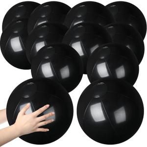 Raiten 12 Pcs Beach Ball Inflatable Beach Balls Large Inflatable Ball Floating Ball for Swimming Pool Party Favors Outdoor Activities Summer Birthday Party Supplies (Black,12 Inch)