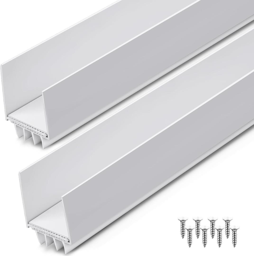 Pickmesh 2 Pcs 36 Inch Adjustable Storm Door Bottom Sweep for Door Seal 1-1/2 to 2-3/5 Inch Replacement Parts Under Draft Stopper Weather Stripping Threshold Seal (White)