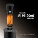 Waterless Essential Oil Diffuser, Battery Powered Mini Scent Air Machine, Aromatherapy Mist Diffuser for Home Room Car Office (Black Aluminum Alloy)