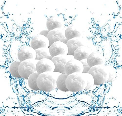 WISHDIAM 3.4lbs Pool Filter Balls for Sand Filter Pump for Above Ground Pool, Equals 120 lbs Pool Filter Sand, Reusable Filter Balls Replace Pool Filter Sand