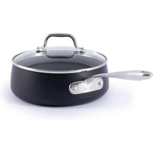 All-Clad HA1 Expert Nonstick 2.5 Qt. Sauce Pan with Lid, Induction Ready | Sauce pan for preparing sauces, Scratch-Resistant Exterior, Warp Resistant, Dishwasher safe, Oven Safe up to 500°F, 2.5 Quarts