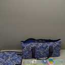 American Mahjong Game Set, 166 Quality White Tiles, 4 All-in-One Color Rack/Pushers, Mahjong Tile Set with Blue Printed Carrying Bag