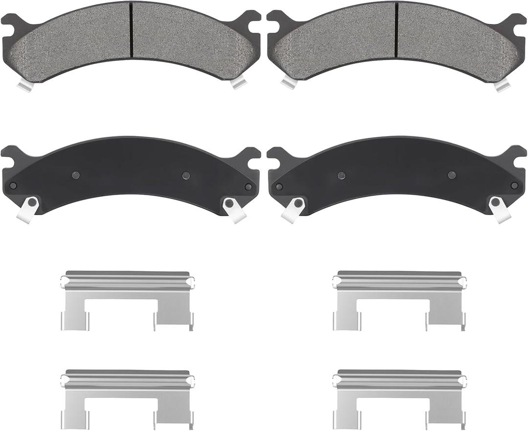 Front Semi-Metal Brake Pads Set for Chevy Silverado 1500 HD/ 2500/3500 HD, Avalanche/Suburban/Express 2500, for GMC Sierra 1500HD/ 2500/3500,Savana/Yukon XL 2500, for Cadillac DeVille, DTS, 8PCS