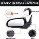 Left Driver Side Mirror Compatible with Hyundai Sonata 2006 2007 2008 2009 2010 Power Glass Manual Folding Heated Glossy Black (5 Pins) Replace # 87610-0A000