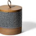 Ceramic Spice Jars with Lids, Coffee Canister with Airtight Lid, Small Kitchen Food Storage Jars for Spice Sugar Tea Bag, Stackable Decor Kitchen Jar for Counter - Gray & 20 fl.oz (Grey)