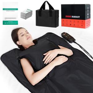 Infrared Sauna Blanket for Home: Portable Full Body Deep Heat Detox Wrap - Adjustable 86-176F Far Infrared Therapy with 20-60 Min Timer Waterproof Foldable Design 71 x 31.5 Inch