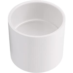 4" PVC Pipe Coupling Adapter Pipe Fittings (Socket x Socket) Contractor Pack Schedule 40 Heavy Duty 4 Inch PVC Slip Socket Connectors for DIY PVC Shelf Garden Support Structure, White