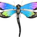 MUMTOP 18 Inch Metal Dragonfly Wall Decor, Inspiational Wall Sculpture Hanging Glass Wall Art for Indoor Outdoor Home Living Room Office Yard Garden