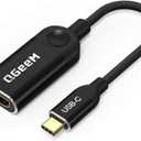 QGeeM USB C to HDMI Adapter 4K Cable, USB Type-C to HDMI Adapter [Thunderbolt 3/4] HDMI Adapter for Laptop MacBook Pro/Air, iPhone15 Pro max, Dell XPS, HP.Pixelbook, Thinkpad,Surface,etc.-Black