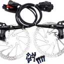 Mountain Bike Hydraulic Disc Brake Set, Front & Rear Disc Brake Kit Fit Bicycle MTB XC Trail, e-Bike, Fat Bike, Upgrade kit for Mechanical Disc Brake (Black - Bike Hydraulic Disc Brake Set)