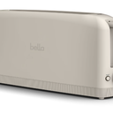 bella 2 Slice Slim Toaster, Fitsanywhere™ Kitchenware, 6 Setting Shade Control with Reheat & Cancel Buttons, Fits sourdough, 10” Long Slot, Anti Jam & Auto Shutoff, 900 Watt, Oatmilk