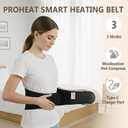 CordlessHeated Back Belt Heating Pad for Lower Back Pain ReliefWaist Wrap with 3 Heat Levels, Battery Not Included