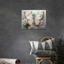 Butterfly Flower Decor Wall Art Aesthetic Butterflies Pictures Wall Decor Abstract Butterfly Floral Canvas Painting Modern Artwork Decorations Framed for Bathroom Living Room Bedroom Office 16x12 inch