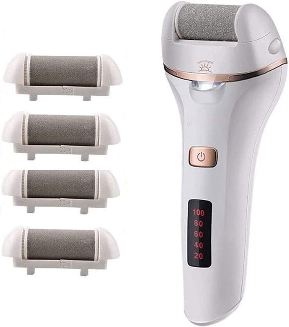 Electric Callus Remover, Portable Rechargeable Electronic Feet File Pedicure Foot File Foot Rasp with IPX7 Waterproof Design for Dry Cracked Dead Skin with 3 Roller Headsd