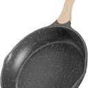 JEETEE 8 Inch Nonstick Frying Pan, Stone Coating Cookware, Nonstick Omelette Pan with Heat-Resistant Handle, Induction Skillet for Eggs (Grey) (Gray)