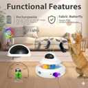 MOHAYA Interactive Cat Toys for Indoor Cats,4-in-1 Automatic Kitten Toy,Motion Activated Electronic Fluttering Butterfly,Track Balls, Moving Feather Toys for All Breeds,USB Rechargeable (White)