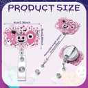 Kosiz 12 Pcs Halloween Badge Reels Cute Ghost Pink Pumpkin Haunted House Retractable ID Badge Holder with Alligator Clip Nurse Gifts for Nurses Doctors Rn Medical Office
