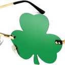 St Patricks Day Shamrock Sunglasses, Green Clover Party Glasses, Irish Festival Costume Accessories, Leprechaun Photo Props, Saint Patrick's Decorations & Parade Essentials