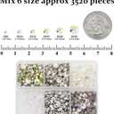 2 x 3500PCS SS6-SS30 White Mix Size 6 Grid Box Glass Rhinestones Crystal Flatback Glitter Stones for Nail Art Accessorie DIY Crafts Decoration