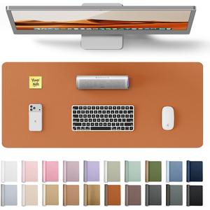 YSAGi Desk Pad Protector, Large Mouse Mat, Non-Slip PU Leather Waterproof Laptop Desk Blotter/ Writing Pad for Office and Home (23.6" x 13.8", Brown)