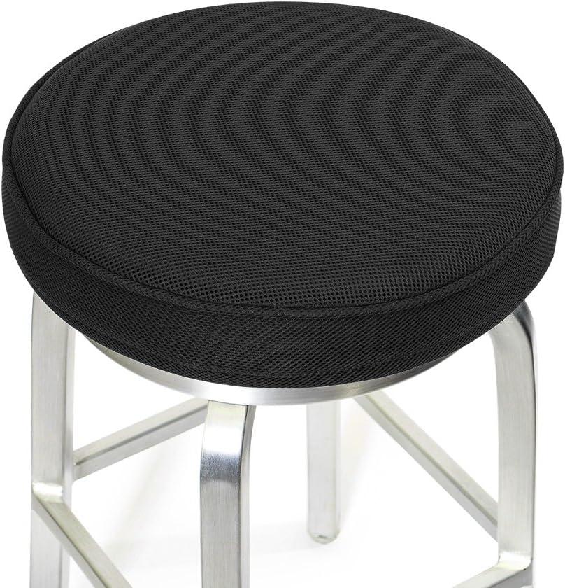 Shinnwa Bar Stool Cushions, Memory Foam Round Bar Stool Covers Cushion with Non-Slip Backing and Elastic,12", Black (12" (1 Count))