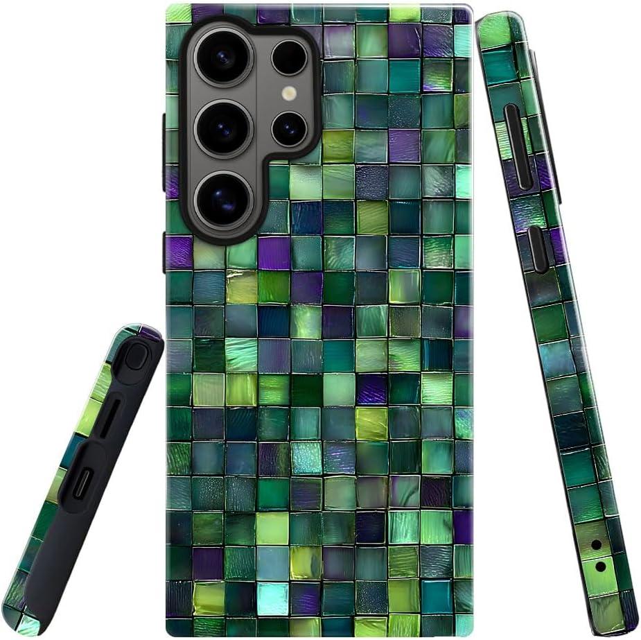 DAIZAG Case for Samsung Galaxy S26 Ultra,Military-Grade Protection Cover,Mosaic Glass Checkered Style（Glossy）