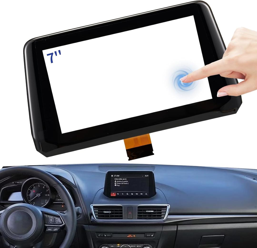 7" Touch Screen Replacement B61A611J0 Fit 2018 2017 Mazda 3 Digitizer Screen Glass, for 17 18 Mazda 3 Sport Radio Display, Touchscreen GPS Navigation Monitor No Whitening, No Fogging