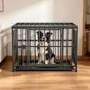 Pawaboo 38 Inch Heavy Duty Dog Crate, with Removable Tray, Escape Proof
