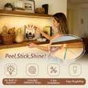 ROGMARS 36 Inches Long Walnut Floating Shelves with Led Light, 36 inch 2 tier with light