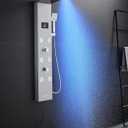 Stainless Steel Shower Panel Tower System with LED lights(No battery need), Hydroelectric LED Rainfall Shower Tower System with 6 Pcs Body Jets, Brushed Nickel