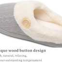 Chantomoo Womens Slipper Warm Comfy Memory Foam House Slippers Knitted Shoes Faux Fur Lined Anti-Skid Rubber Sole Bedroom Cozy Indoor Outdoor Slippers (7-8, Grey)