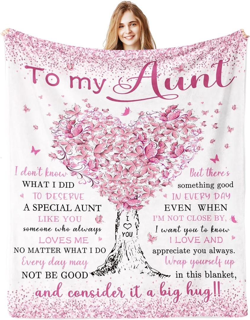 Aunt Gifts, Auntie Gift Ideas, Best Aunt Birthday Ever Gift for Women, Christmas Birthday Gifts for Aunts from Aunt Nephew, Aunts Blanket 60"x 50"