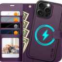 OCASE for iPhone 16 Pro Max Case Detachable Wallet Case with Card Holder, 2 in 1 Pu Leather Flip Folio with RFID Blocking Stand Wrist Strap Shockproof Phone Cover 6.9 Inch 2024, Dark Purple