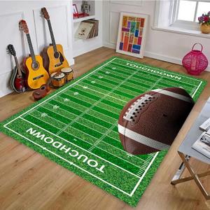 Football Rug for Bedroom 3'x5' Non Slip Football Field Rugs,Sports Carpet for Living Room and Game Room Decor