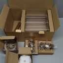 Gold Hurricane Candle Holders Set of 6, Tall Metal Windproof Glass Taper Candle Holder for Candlestick, Candle Sticks Decor, Table Centerpieces for Wedding, Candlelit Dinner Party Fireplace Decoration