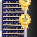 Upgraded 24 Inch Wine Cooler Refrigerator, 190 Bottles Wine Fridge with Professional Temperature Control System, Freestanding or Built-in installation, Quiet Operation (Stainless steel)