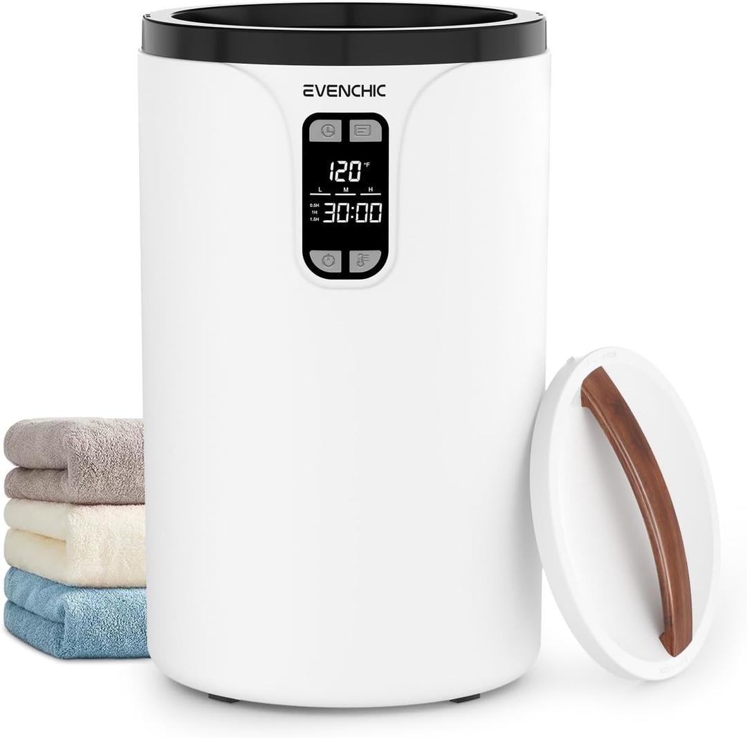 Towel Warmer, 20L Hot Towel Warmers for Bathroom with 24H Timer, Temperature Adjustable, LED Display, Auto Shut Off, Even Heated for Oversized Towels, Bathrobes, Valentine Gifts (White)