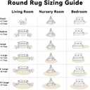 OLANLY Ivory Round Rugs for Bedroom - Machine Washable, 3 ft Circle Area Rugs for Living Room, Soft and Fluffy Shaggy Carpet for Teen Girls and Boys, Nursery Rooms, Dorms, Home Decor Aesthetic