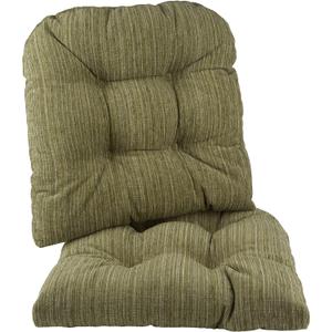 Klear Vu Gripper Overstuffed Universal Non-Slip Dining Chair Cushions for Kitchen Decor or Office Use, U-Shaped Skid-Proof Seat Pad, 17x17 Inches, 2 Count (Pack of 1), Chenille Green