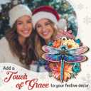 3 x Dragonfly Christmas Ornament 2025 - Dragonfly Gifts for Women Men, Gifts for Insect Lovers, Dragon Fly Lovers, Dragon Fly Themed Gift, Dragonflies Memorial Wooden Ornaments for Tree Decorations