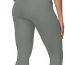 Sunzel Flare Leggings for Women with Pockets, Crossover Yoga Pants with Tummy Control, High Waisted and Wide Leg Side Pockets (Gray)