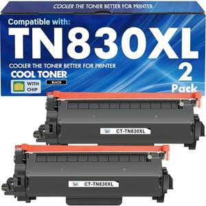 TN830XL TN830 TN 830XL 830 Toner for Brother Printer DCP-L2640DW HL-L2460DW Replacement for Brother TN830 XL/V/R 830 XL TN-830XL Cartridge MFC-L2820DW HL-L2405W HL-L2400D HL-L2480DW Black High Yield