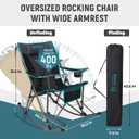 FUNDANGO Oversized Rocking Camping Chair for Adults, 2 Pack Portable Folding Lawn Chairs for Outside with Pillows, Wide Armrest, 2 Cup Holders, Carry Bag for Patio Garden Outdoor Supports 400Lbs, 32.3 inches x 40.6 inches x 38.2 inches
