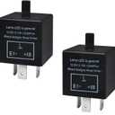 CF-14 Led Flasher Relay (Set of 2), 3 Pins Adjustable Turn Signal Relay CF14 - Flasher Relay for Led Lights Hyper Blink Flash Resolve Rapid Quick Flash Issue